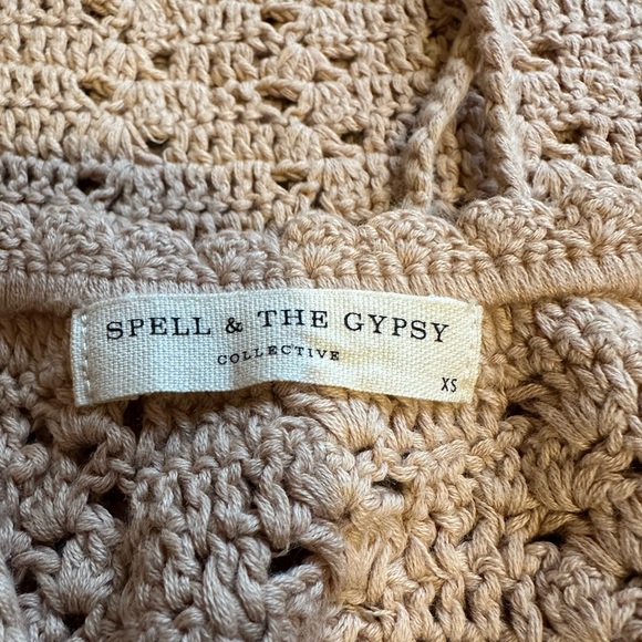 Spell Mirage Crochet Knit Midi Dress in walnut 🌰 XS - Picture 13 of 13